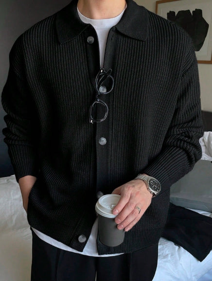 Veste en tricot à col chemise